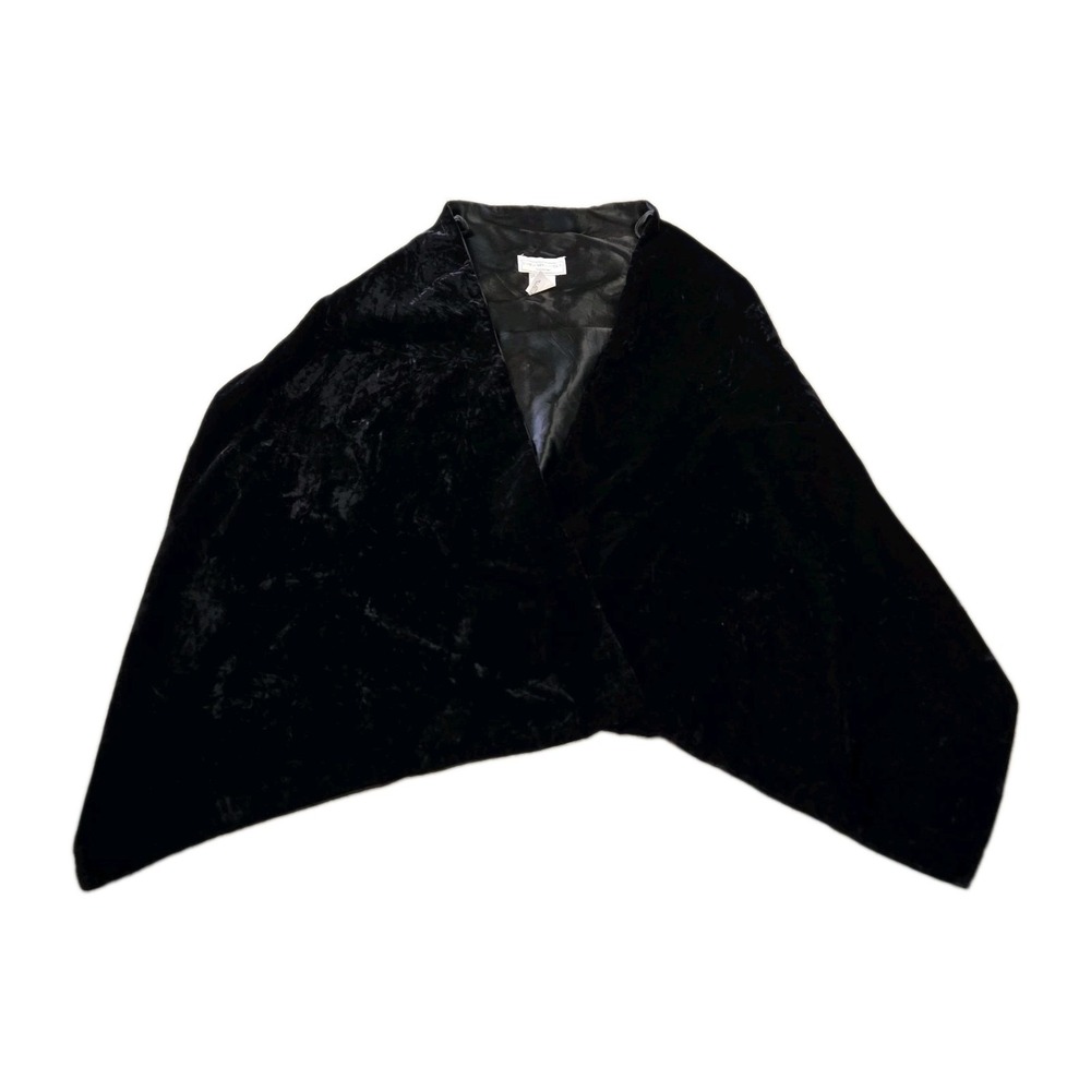 Jessica McClintock for Gunne Sax Women's Shawl Wrap Black Velvet Satin Lined OS